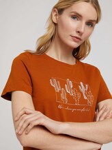 Print T-Shirt mit Bio-Baumwolle - Frauen - Caramel Brown Print T-Shirt mit Bio-Baumwolle - Frauen - Caramel Brown - 9 - TOM TAILOR