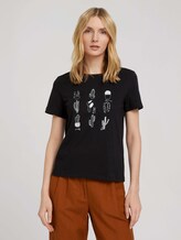 Print T-Shirt mit Bio-Baumwolle - Frauen - deep black Print T-Shirt mit Bio-Baumwolle - Frauen - deep black - 1 - TOM TAILOR