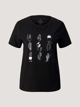 Print T-Shirt mit Bio-Baumwolle - Frauen - deep black Print T-Shirt mit Bio-Baumwolle - Frauen - deep black - 7 - TOM TAILOR