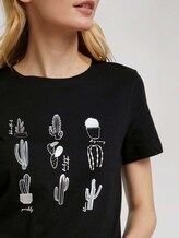 Print T-Shirt mit Bio-Baumwolle - Frauen - deep black Print T-Shirt mit Bio-Baumwolle - Frauen - deep black - 9 - TOM TAILOR
