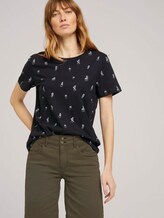 Print T-Shirt mit Bio-Baumwolle - Frauen - black white cactus design Print T-Shirt mit Bio-Baumwolle - Frauen - black white cactus design - 5 - TOM TAILOR