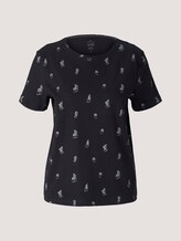 Print T-Shirt mit Bio-Baumwolle - Frauen - black white cactus design Print T-Shirt mit Bio-Baumwolle - Frauen - black white cactus design - 7 - TOM TAILOR