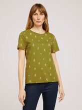 Print T-Shirt mit Bio-Baumwolle - Frauen - green white cactus design Print T-Shirt mit Bio-Baumwolle - Frauen - green white cactus design - 1 - TOM TAILOR