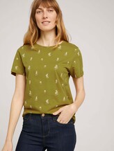 Print T-Shirt mit Bio-Baumwolle - Frauen - green white cactus design Print T-Shirt mit Bio-Baumwolle - Frauen - green white cactus design - 5 - TOM TAILOR