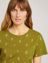 Print T-Shirt mit Bio-Baumwolle - Frauen - green white cactus design Print T-Shirt mit Bio-Baumwolle - Frauen - green white cactus design - 9 - TOM TAILOR