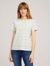 Print T-Shirt mit Bio-Baumwolle - Frauen - multicolor horizontal stripe Print T-Shirt mit Bio-Baumwolle - Frauen - multicolor horizontal stripe - 1 - TOM TAILOR