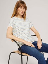 Print T-Shirt mit Bio-Baumwolle - Frauen - multicolor horizontal stripe Print T-Shirt mit Bio-Baumwolle - Frauen - multicolor horizontal stripe - 5 - TOM TAILOR