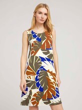 Jersey dress with back details - Women - multicolor botanical design Jersey dress with back details - Women - multicolor botanical design - 1 - TOM TAILOR