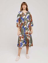 Popeline Midikleid mit Volants - Frauen - multicolor botanical design Popeline Midikleid mit Volants - Frauen - multicolor botanical design - 1 - TOM TAILOR