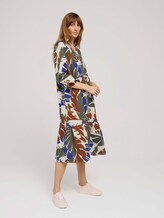 Popeline Midikleid mit Volants - Frauen - multicolor botanical design Popeline Midikleid mit Volants - Frauen - multicolor botanical design - 3 - TOM TAILOR