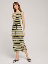 Mouwloze Maxi Jurk met getextureerde streep - Vrouwen - green multicolor stripe Mouwloze Maxi Jurk met getextureerde streep - Vrouwen - green multicolor stripe - 3 - TOM TAILOR