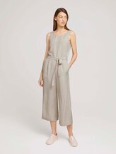 Lockerer Jumpsuit mit Leinen - Frauen - offwhite thin stripe woven Lockerer Jumpsuit mit Leinen - Frauen - offwhite thin stripe woven - 1 - TOM TAILOR