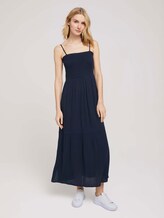 Gerafftes Midikleid mit Spaghettiträgern - Frauen - Sky Captain Blue Gerafftes Midikleid mit Spaghettiträgern - Frauen - Sky Captain Blue - 1 - TOM TAILOR