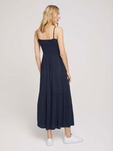 Gerafftes Midikleid mit Spaghettiträgern - Frauen - Sky Captain Blue Gerafftes Midikleid mit Spaghettiträgern - Frauen - Sky Captain Blue - 2 - TOM TAILOR