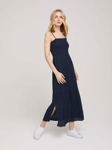 Gerafftes Midikleid mit Spaghettiträgern - Frauen - Sky Captain Blue Gerafftes Midikleid mit Spaghettiträgern - Frauen - Sky Captain Blue - 5 - TOM TAILOR