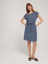 Kurzes Kleid mit Tunnelzug - Frauen - blue minimal design vertical Kurzes Kleid mit Tunnelzug - Frauen - blue minimal design vertical - 3 - TOM TAILOR