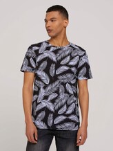 T-Shirt mit Palmenprint - Männer - black white palm leaves print T-Shirt mit Palmenprint - Männer - black white palm leaves print - 1 - TOM TAILOR Denim