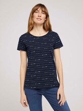 Print T-Shirt mit Bio-Baumwolle - Frauen - blue wording design Print T-Shirt mit Bio-Baumwolle - Frauen - blue wording design - 1 - TOM TAILOR