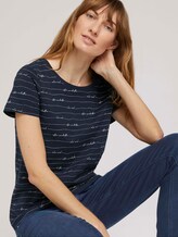 Print T-Shirt mit Bio-Baumwolle - Frauen - blue wording design Print T-Shirt mit Bio-Baumwolle - Frauen - blue wording design - 5 - TOM TAILOR