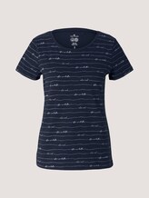 Print T-Shirt mit Bio-Baumwolle - Frauen - blue wording design Print T-Shirt mit Bio-Baumwolle - Frauen - blue wording design - 7 - TOM TAILOR