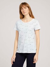 Print T-Shirt mit Bio-Baumwolle - Frauen - offwhite wording design Print T-Shirt mit Bio-Baumwolle - Frauen - offwhite wording design - 1 - TOM TAILOR