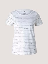 Print T-Shirt mit Bio-Baumwolle - Frauen - offwhite wording design Print T-Shirt mit Bio-Baumwolle - Frauen - offwhite wording design - 7 - TOM TAILOR
