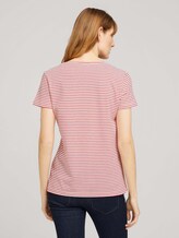 Print T-Shirt mit Bio-Baumwolle - Frauen - offwhite red stripe Print T-Shirt mit Bio-Baumwolle - Frauen - offwhite red stripe - 2 - TOM TAILOR