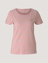 Print T-Shirt mit Bio-Baumwolle - Frauen - offwhite red stripe Print T-Shirt mit Bio-Baumwolle - Frauen - offwhite red stripe - 7 - TOM TAILOR