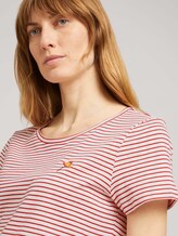 Print T-Shirt mit Bio-Baumwolle - Frauen - offwhite red stripe Print T-Shirt mit Bio-Baumwolle - Frauen - offwhite red stripe - 9 - TOM TAILOR