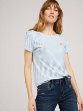 Print T-Shirt mit Bio-Baumwolle - Frauen - offwhite blue stripe Print T-Shirt mit Bio-Baumwolle - Frauen - offwhite blue stripe - 5 - TOM TAILOR