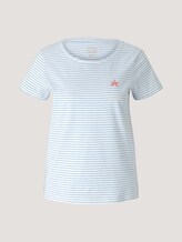 Print T-Shirt mit Bio-Baumwolle - Frauen - offwhite blue stripe Print T-Shirt mit Bio-Baumwolle - Frauen - offwhite blue stripe - 7 - TOM TAILOR