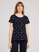 Print T-Shirt mit Bio-Baumwolle - Frauen - navy seashell design Print T-Shirt mit Bio-Baumwolle - Frauen - navy seashell design - 1 - TOM TAILOR