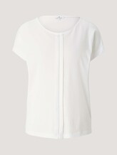 Loose Fit T-Shirt mit Faltenlegung - Frauen - Whisper White Loose Fit T-Shirt mit Faltenlegung - Frauen - Whisper White - 7 - TOM TAILOR