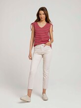 Gestreiftes Top mit Bio-Baumwolle - Frauen - red structure design Gestreiftes Top mit Bio-Baumwolle - Frauen - red structure design - 3 - TOM TAILOR
