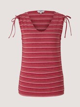 Gestreiftes Top mit Bio-Baumwolle - Frauen - red structure design Gestreiftes Top mit Bio-Baumwolle - Frauen - red structure design - 7 - TOM TAILOR