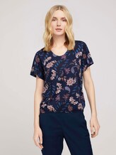 Gemustertes T-Shirt mit weiten Ärmeln - Frauen - navy floral design Gemustertes T-Shirt mit weiten Ärmeln - Frauen - navy floral design - 1 - TOM TAILOR
