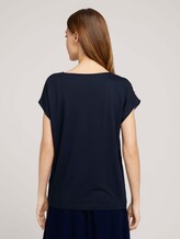 Gemustertes T-Shirt im Materialmix - Frauen - navy floral design Gemustertes T-Shirt im Materialmix - Frauen - navy floral design - 2 - TOM TAILOR