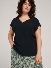 Kurzarmbluse mit Flügelärmeln - Frauen - deep black Kurzarmbluse mit Flügelärmeln - Frauen - deep black - 5 - My True Me