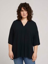 Plus - Tunika Kurzarmbluse mit LENZING™ ECOVERO™ - Frauen - deep black Plus - Tunika Kurzarmbluse mit LENZING™ ECOVERO™ - Frauen - deep black - 1 - My True Me
