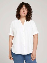 Plus - Henleybluse mit Leinen - Frauen - Whisper White Plus - Henleybluse mit Leinen - Frauen - Whisper White - 1 - My True Me