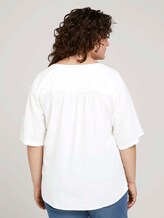 Plus - Henleybluse mit Leinen - Frauen - Whisper White Plus - Henleybluse mit Leinen - Frauen - Whisper White - 2 - My True Me