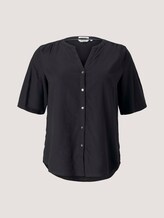 Henleybluse mit Leinen - Frauen - deep black Henleybluse mit Leinen - Frauen - deep black - 7 - My True Me