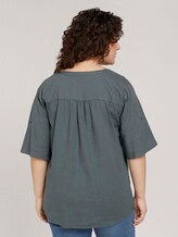 Curvy - Henleybluse mit Leinen - Frauen - washed jasper green Curvy - Henleybluse mit Leinen - Frauen - washed jasper green - 2 - My True Me