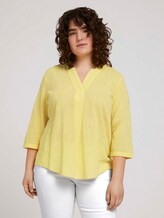 Curvy - Tunika Bluse mit Bio-Baumwolle - Frauen - mellow yellow Curvy - Tunika Bluse mit Bio-Baumwolle - Frauen - mellow yellow - 1 - My True Me