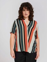 Curvy - Gestreifte Bluse mit schräger Leiste - Frauen - multicolor sahara stripe Curvy - Gestreifte Bluse mit schräger Leiste - Frauen - multicolor sahara stripe - 1 - My True Me
