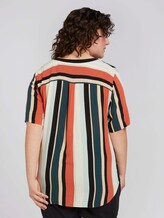 Curvy - Gestreifte Bluse mit schräger Leiste - Frauen - multicolor sahara stripe Curvy - Gestreifte Bluse mit schräger Leiste - Frauen - multicolor sahara stripe - 2 - My True Me