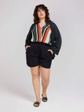 Curvy - Gestreifte Bluse mit schräger Leiste - Frauen - multicolor sahara stripe Curvy - Gestreifte Bluse mit schräger Leiste - Frauen - multicolor sahara stripe - 3 - My True Me