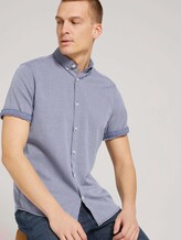 strukturiertes Kurzarmhemd - Männer - navy white structure strukturiertes Kurzarmhemd - Männer - navy white structure - 5 - TOM TAILOR