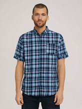 kariertes Kurzarmhemd - Männer - blue shades structure check kariertes Kurzarmhemd - Männer - blue shades structure check - 1 - TOM TAILOR