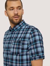 kariertes Kurzarmhemd - Männer - blue shades structure check kariertes Kurzarmhemd - Männer - blue shades structure check - 9 - TOM TAILOR